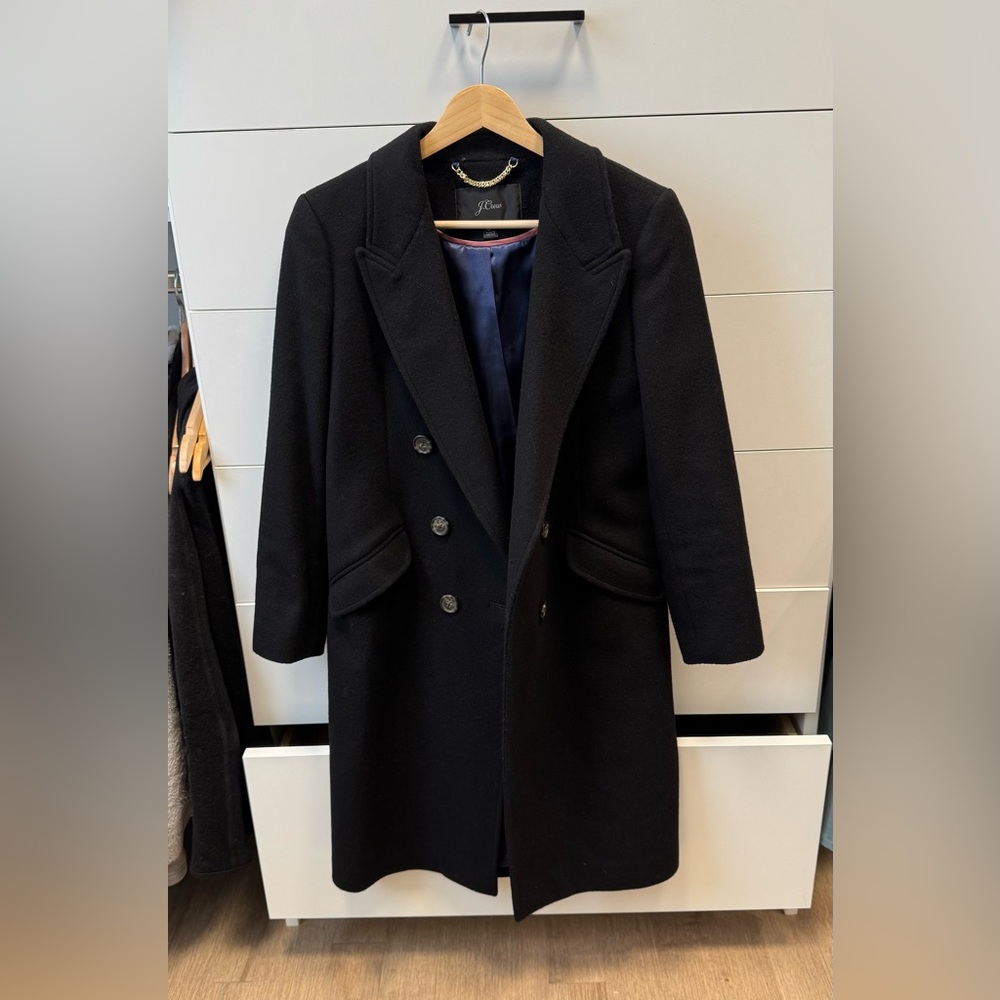 J.Crew double breasted topcoat in Italian wool blend in  0P